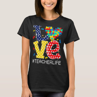 Kärlek Heart Autism Awareness Month Puzzle Biet Te T Shirt