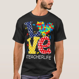 Kärlek Heart Autism Awareness Month Puzzle Biet Te T Shirt