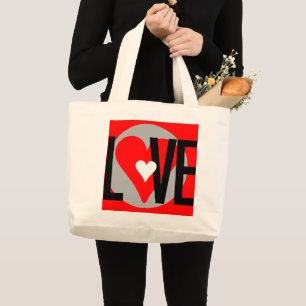 Kärlek Heart Bag Jumbo Tygkasse