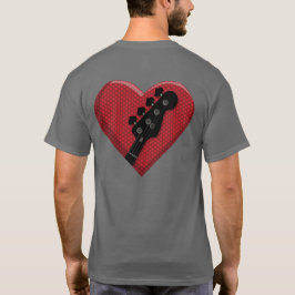 Kärlek Heart Bass Guitar w Amp Grill Music T Shirt