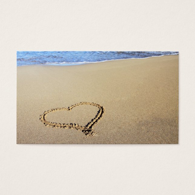 Kärlek Heart Beach Visitkort (Framsidan)