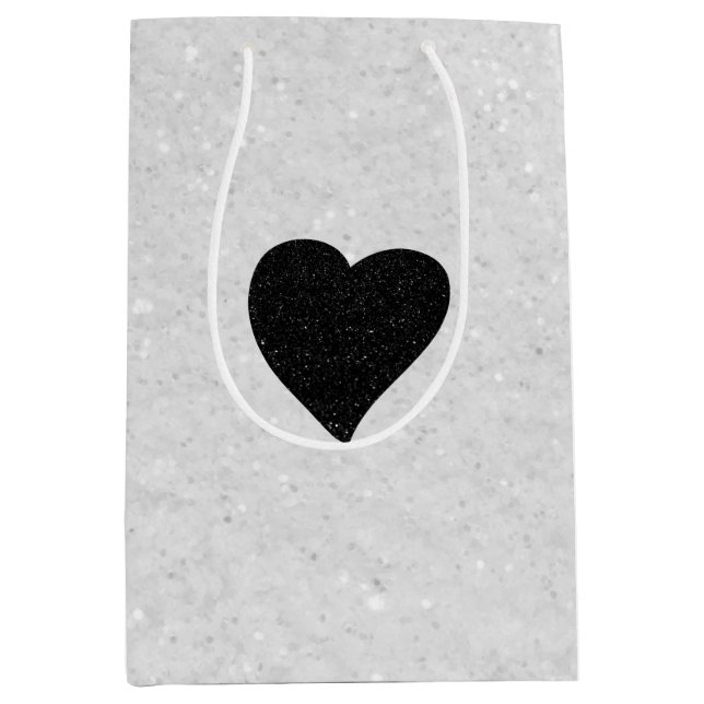 Kärlek Heart Black Glitter Valentine (Framsidan)