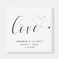 Kärlek Heart Black White Cute Wedor Favor