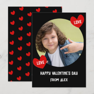 Kärlek Heart Boy Classroom Photo Valentines day Ca Julkort