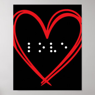 Kärlek Heart Braille Alphabet Braille Brail Brail Poster