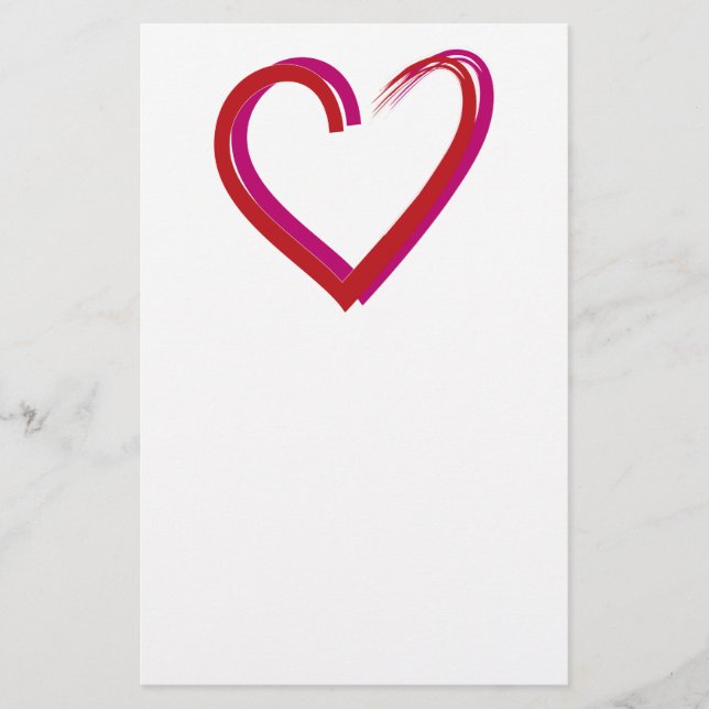 Kärlek Heart Brevpapper (Framsida)