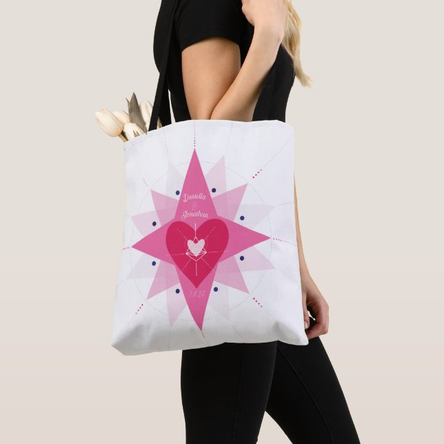 Kärlek Heart Bröllop Bachelorette Gift Tote Tygkasse (Närbild)