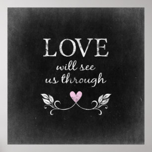 Kärlek Heart Chalkboard Poster