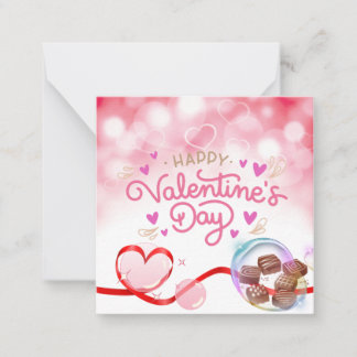 Kärlek Heart & Chocolate Glad Valentine Day Card Anteckningskort