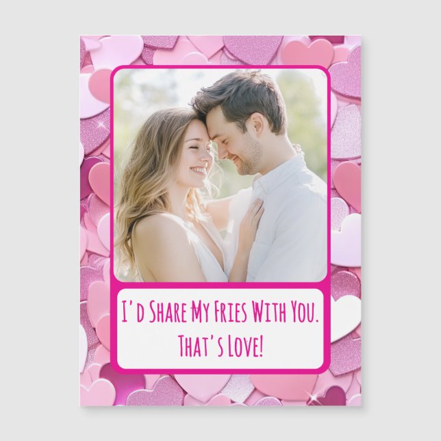 Kärlek Heart Confetti  mitt Fries Magnetiskt kort (Framsida)