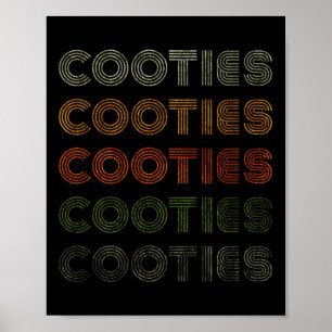 Kärlek Heart Cooties the Grunge Vintage Stil Black Poster