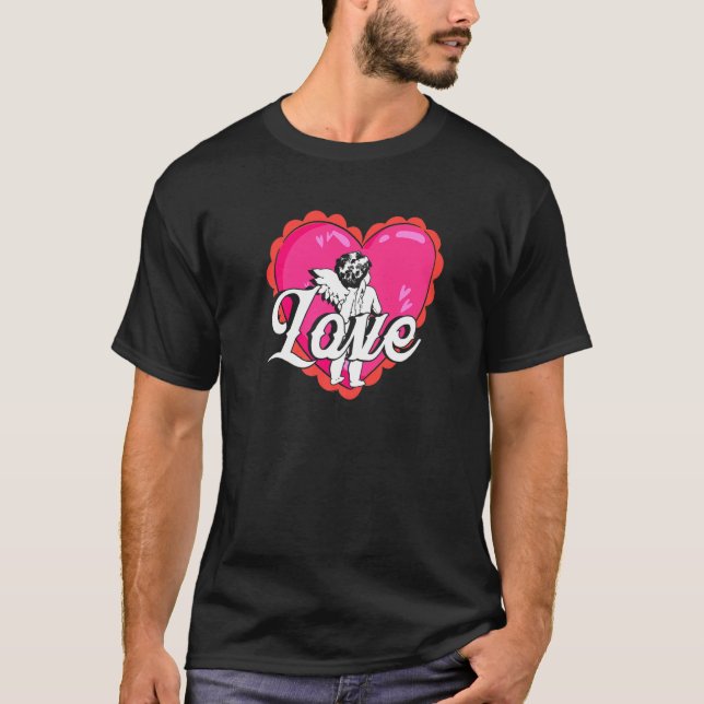 Kärlek Heart Cupid Valentines day Romantic Relatio T Shirt (Framsida)