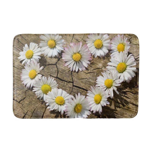 Kärlek Heart Daisy Bath Mat Badrumsmatta (Framsidan)