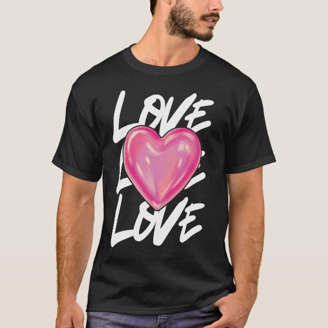 Kärlek Heart Design - Romantiska hjärtans dag T Shirt (Framsida)