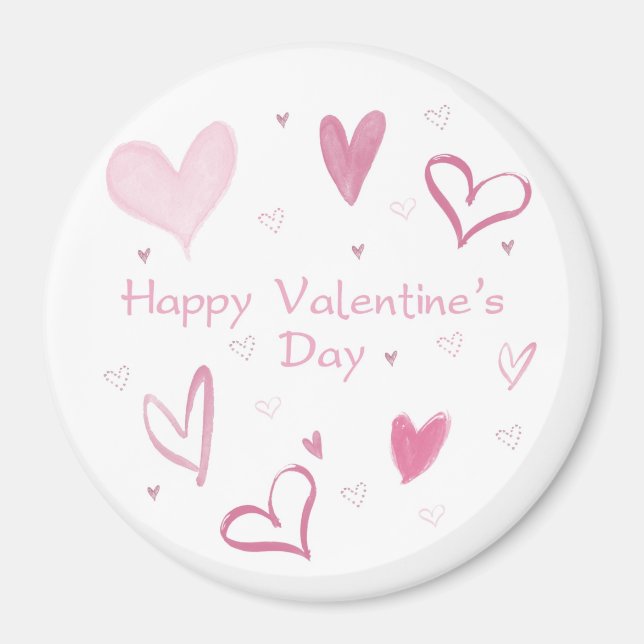 Kärlek Heart Doodle Fridge Magnet (Framsidan)