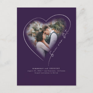 Kärlek Heart-Eleganten - spara datumfoto med minst Meddelande Vykort