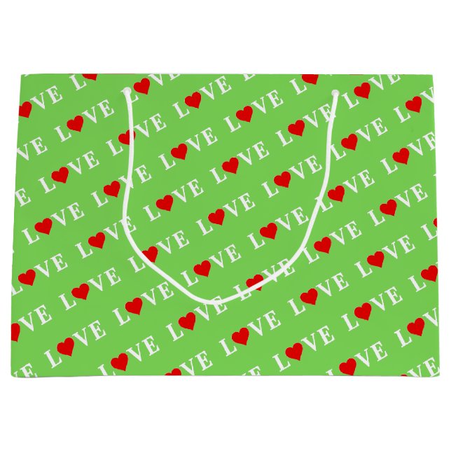 KÄRLEK Heart, enkel modern chic elegant grönt kalk (Framsidan)