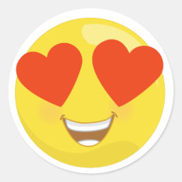 Kärlek Heart Eyed Emoji Stickers Runt Klistermärke