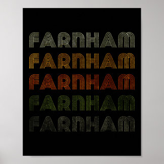 Kärlek Heart Farnham Tee Grunge Vintage Stil Black Poster