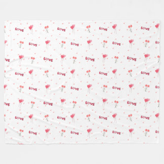 Kärlek Heart Flower Fleece Blanket