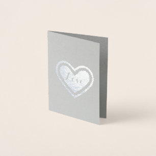 Kärlek Heart Folierat Kort