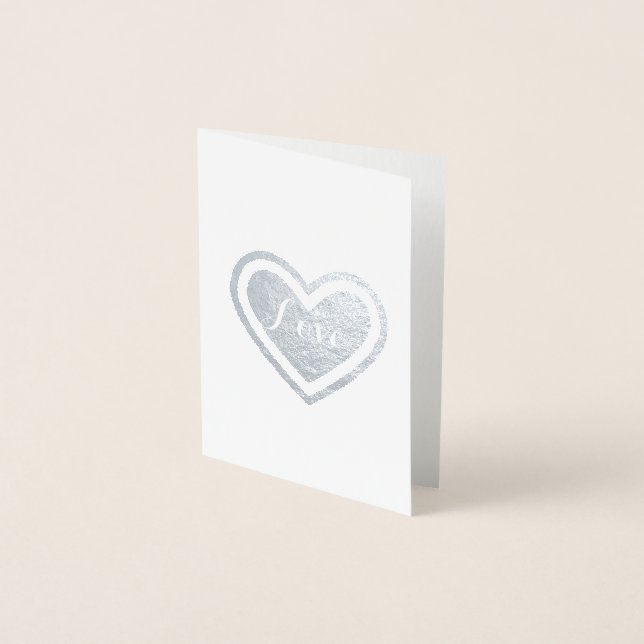 Kärlek Heart Folierat Kort (Framsida)