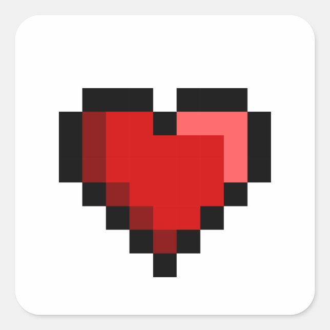 Kärlek Heart Fyrkantigt Klistermärke (Framsida)