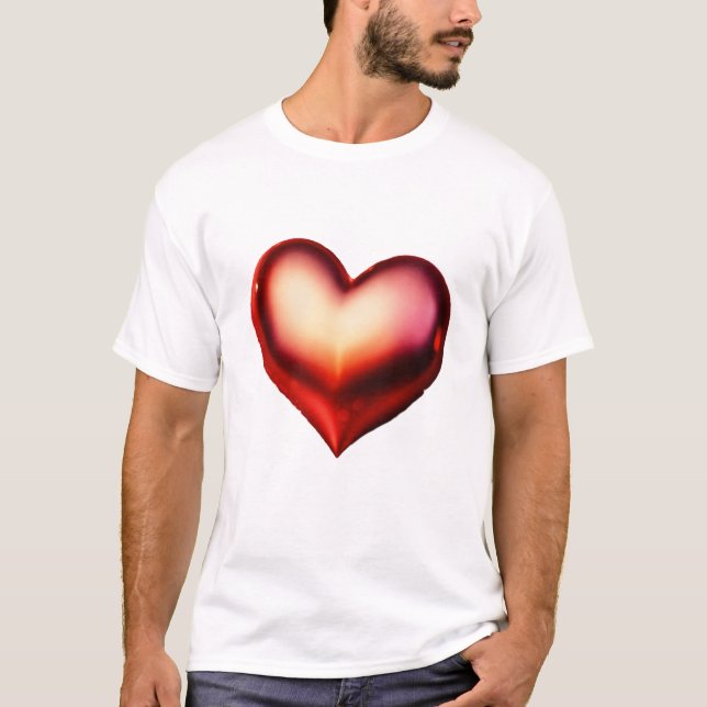 Kärlek Heart Glitter T-Shirt (Framsida)