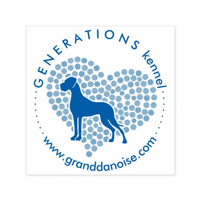 Kärlek Heart Great dane Frimärke Självfärgande Stämpel (Design)