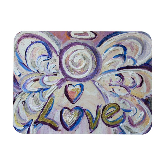 Kärlek Heart Guardian Angel Ord Magnet (Horisontell)