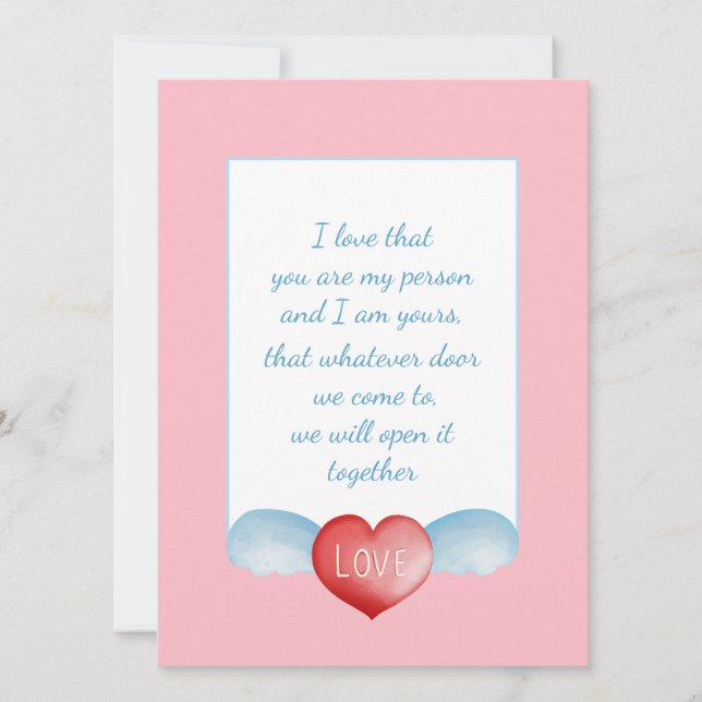 Kärlek Heart-Helgdag-kort för elegant-skript (Framsida)