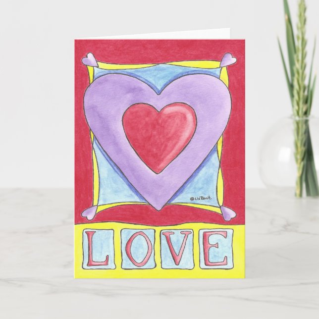 Kärlek Heart Helgkort (Framsida)