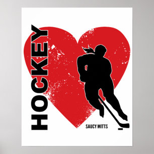 Kärlek Heart Hockey Poster