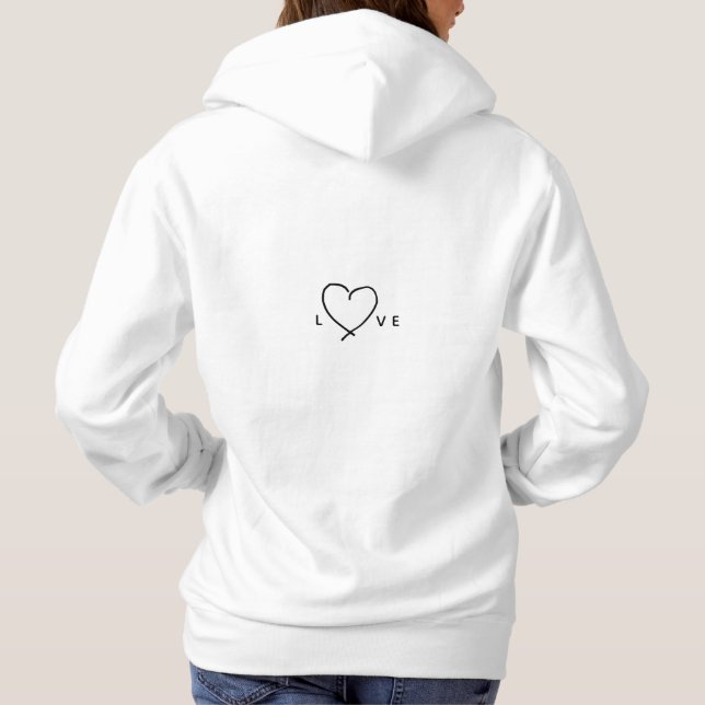 Kärlek Heart Hoodie T Shirt (Baksida)