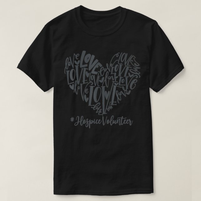 Kärlek Heart Hospice Volunteer Valentine Day Gift T Shirt (Design framsida)