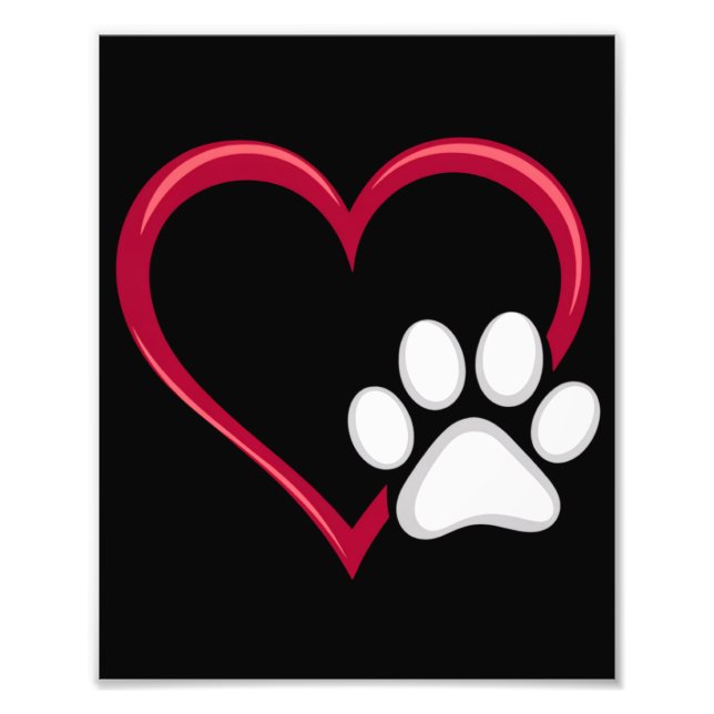 Kärlek Heart Hund Alla hjärtans dag i Hund älskare Fototryck (Framsidan)