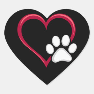 Kärlek Heart Hund Alla hjärtans dag i Hund älskare Hjärtformat Klistermärke
