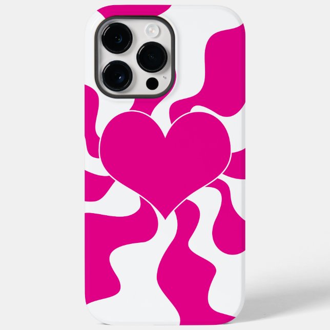 Kärlek Heart i Magenta och vit (Baksida)