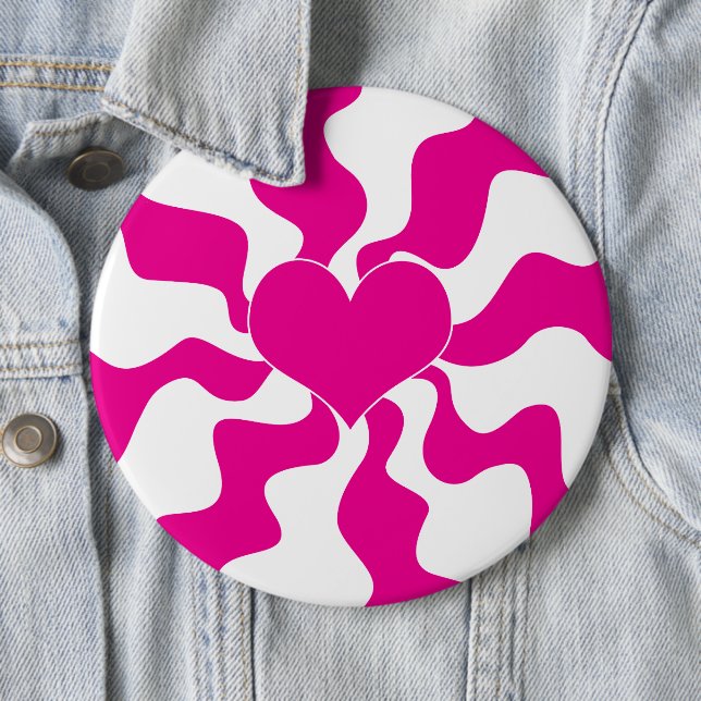 Kärlek Heart i Magenta och vit Knapp (In Situ)