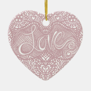 Kärlek Heart Julgransprydnad Keramik