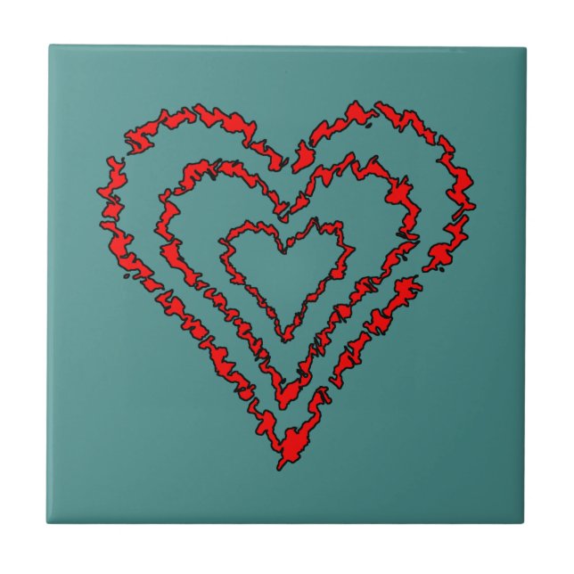 Kärlek Heart Kakelplatta (Framsidan)