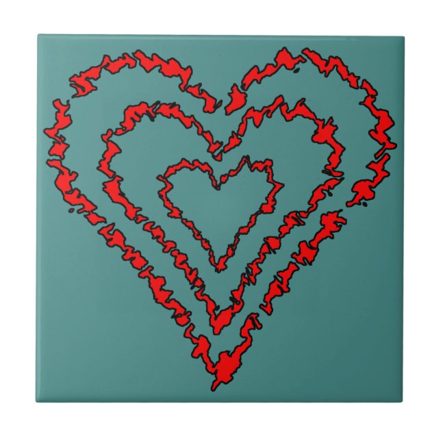 Kärlek Heart Kakelplatta (Framsidan)