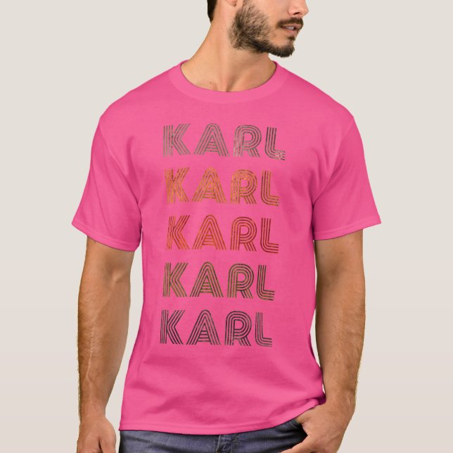 Kärlek Heart Karl GrungeBlack Karl T Shirt (Framsida)