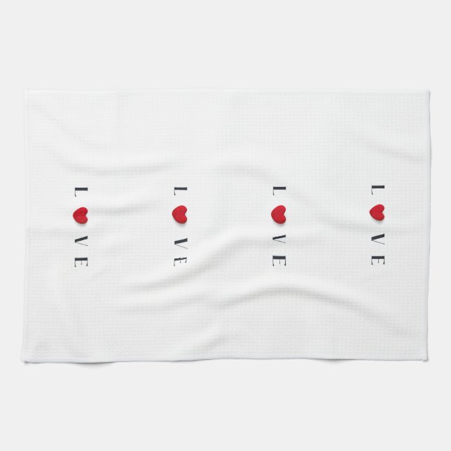 Kärlek Heart Kitchen Towel Kökshandduk (Horisontell)