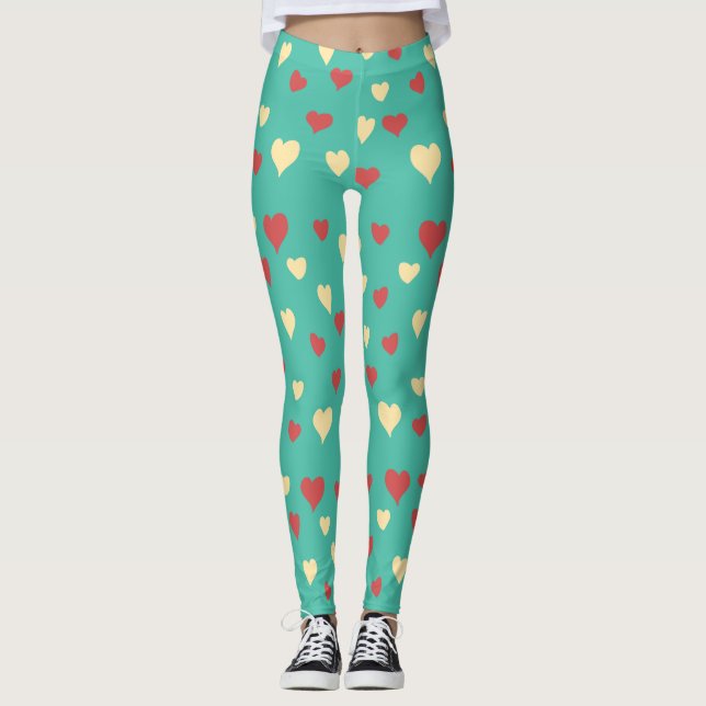 Kärlek Heart Leggings (Framsida)