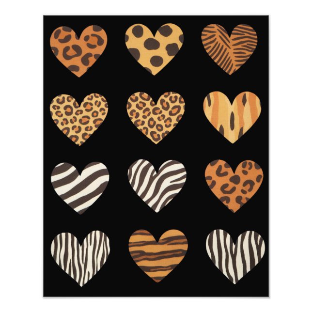 Kärlek Heart Leopard Cute Valentine Day Fototryck (Framsidan)