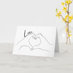 Kärlek Heart Line Teckning Ditt Ord-Anpassade Kort