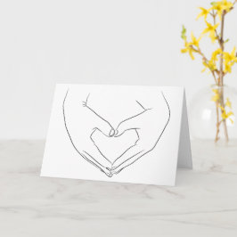 Kärlek Heart Line Teckning Ditt Ord-Anpassade Kort