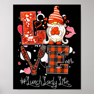 Kärlek Heart Lunch Dam Cafeteria Worker Gnome Poster