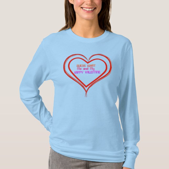 Kärlek Heart LYCKLIG Valentine's DAY T Shirt (Framsida)